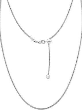 Adjustable 925 Sterling Silver Bolo Chain Necklace for Women, 14-24 Inch Slider